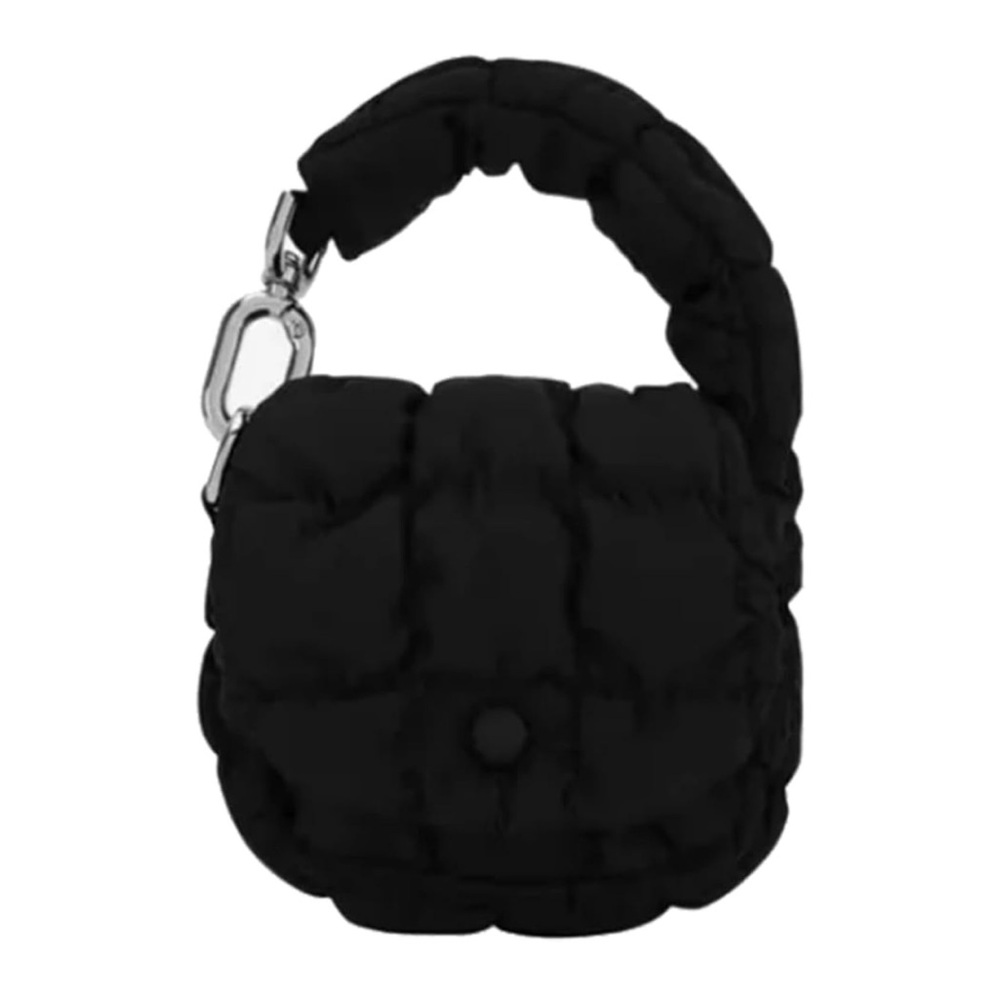 NEW Micro Mini Puffer Bag Charm Wristlet Clutch Puff Padded Quilted Black - Picture 16 of 16